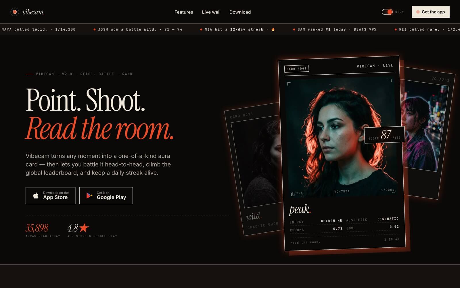 VibeCam product interface